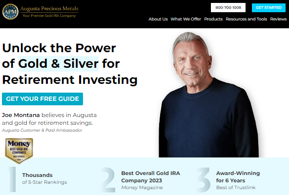 Augusta Precious Metals homepage - Gold IRA Expertise